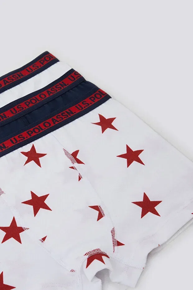 Детские боксеры для мальчиков хлопковые U.S. Polo Assn., White Rotation Navy — фото 2
