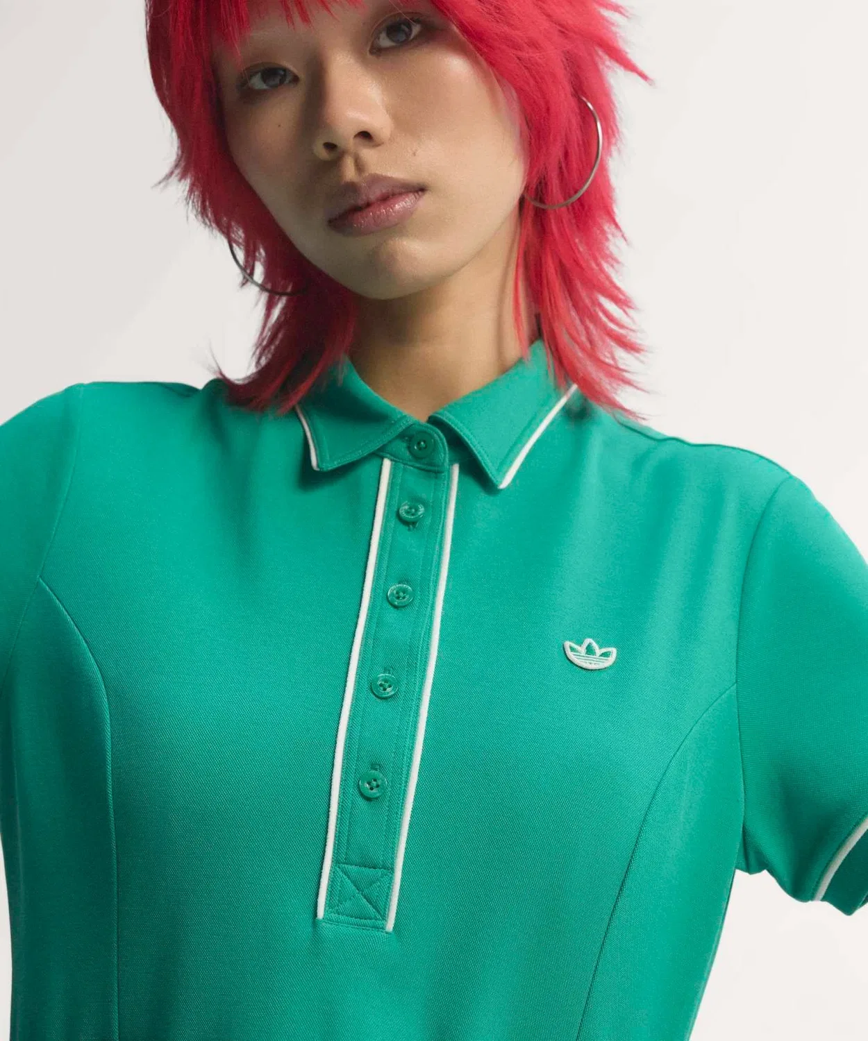 Женское платье для гольфа с поло-воротником, модель Original, Adidas, Green — фото 2