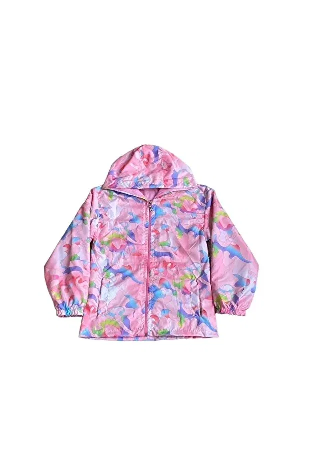 Детское пальто для девочек с капюшоном Camouflage girl raincoat Else Bebe, Pink