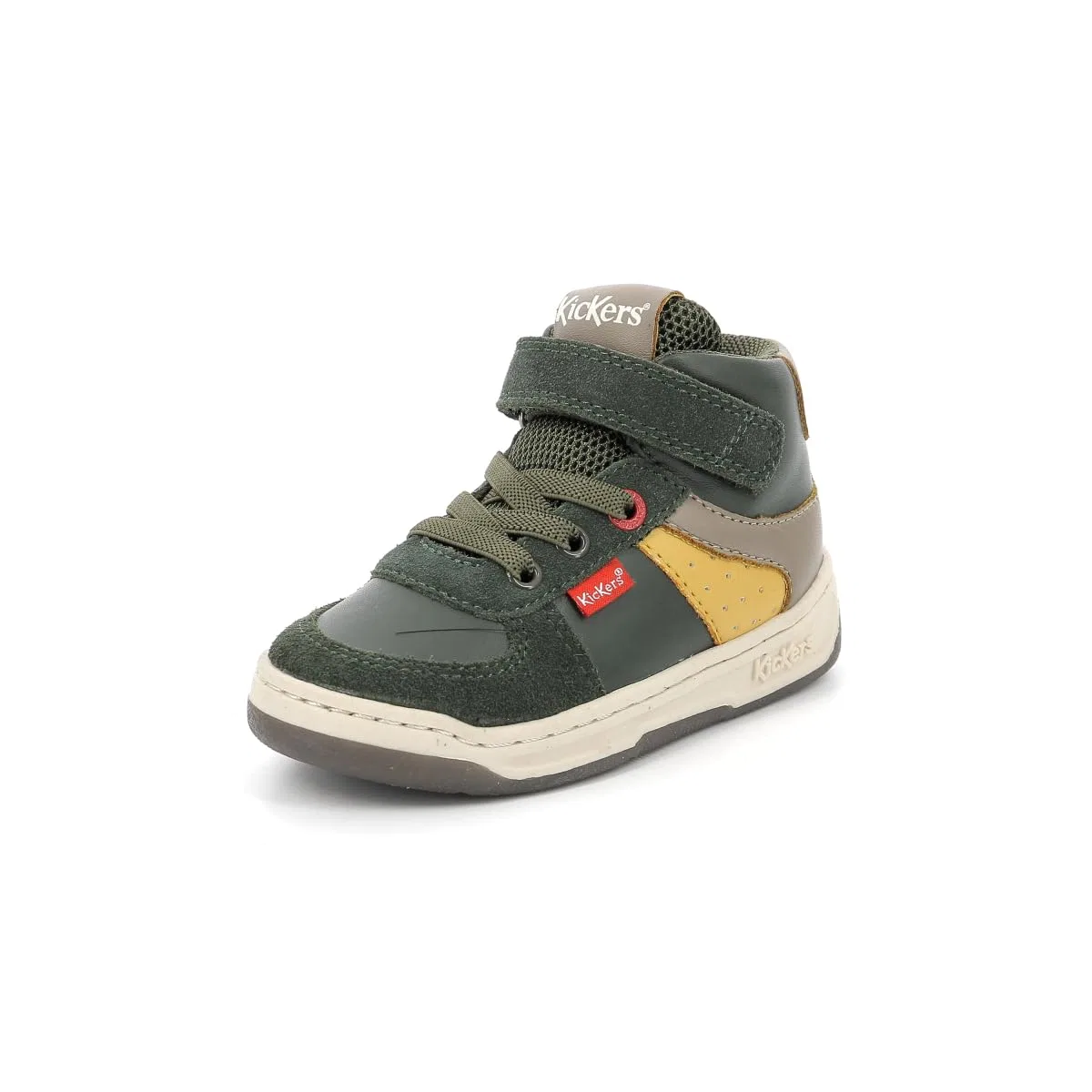 Детские кроссовки с липучкой Kickalien Kickers, Colore Cachi Giallo Tortora