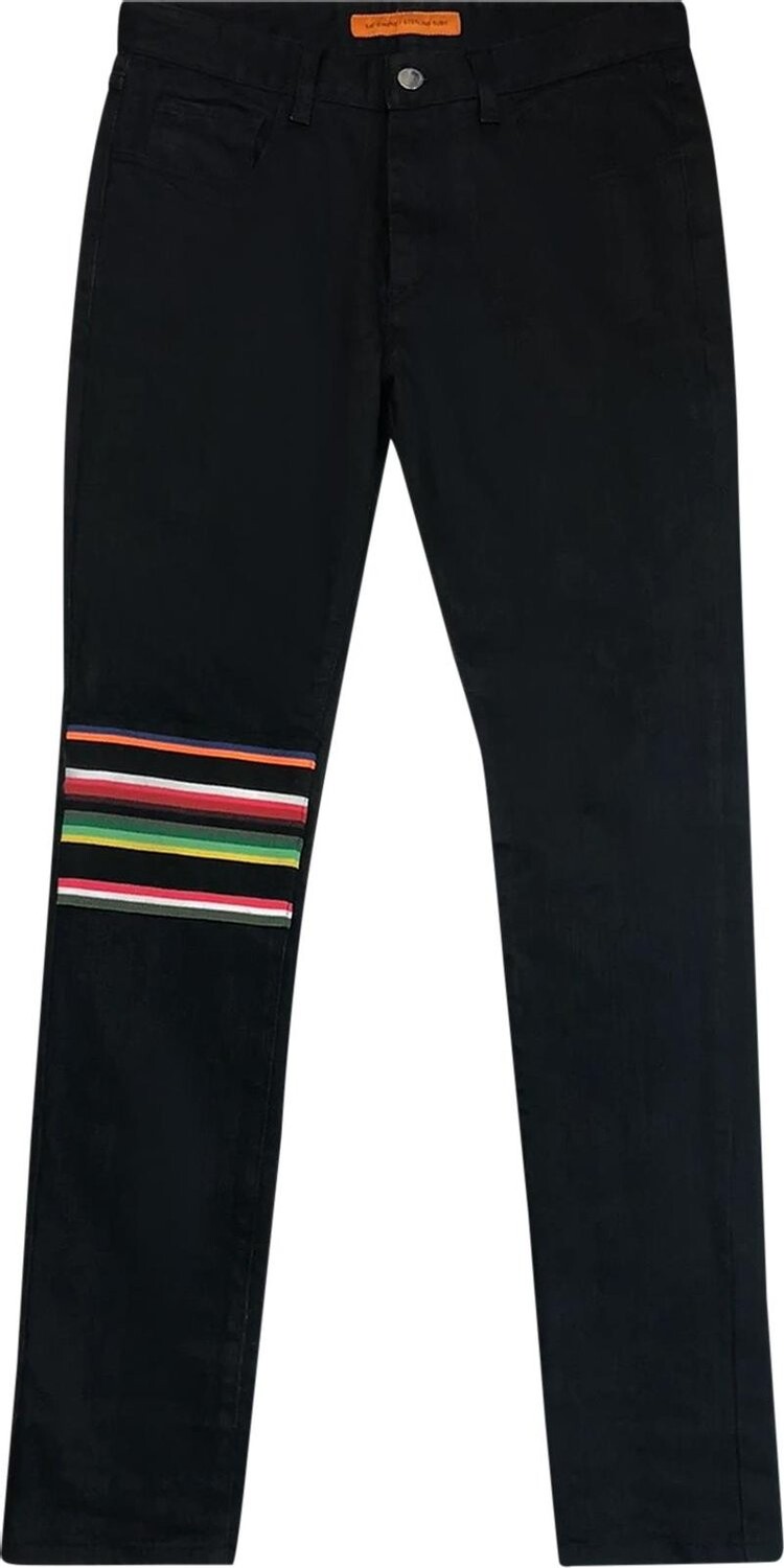 

Джинсы Raf Simons x Sterling Ruby Stripe Patch Jeans 'Black', черный