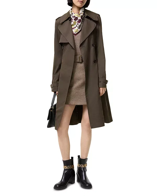 Женское пальто с поясом из габардина Pembury Burberry, Estuary Brown — фото 2