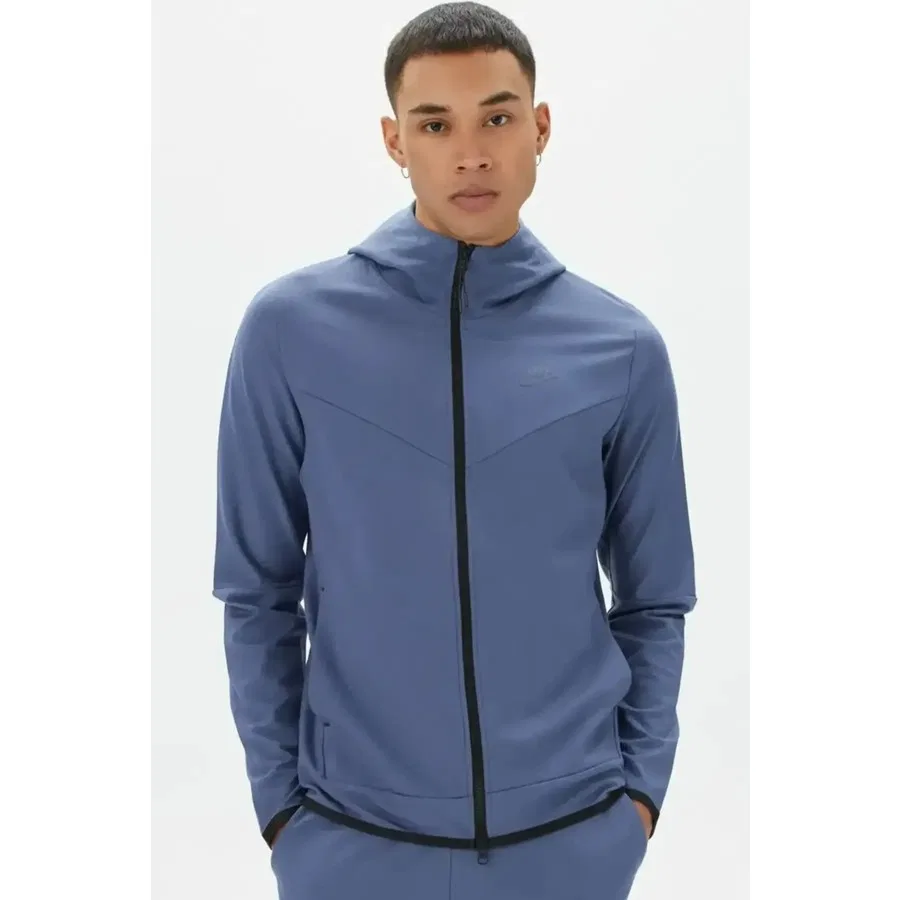 Свитшот спортивный с капюшоном и полной застежкой-молнией Nike Tech Fleece Full Zip Lightweight, Синий