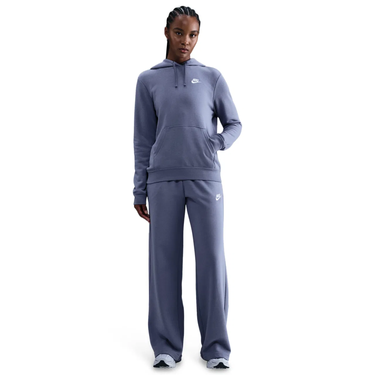Женское худи Club Fleece PO Nike, цвет World Indigo/White — фото 3