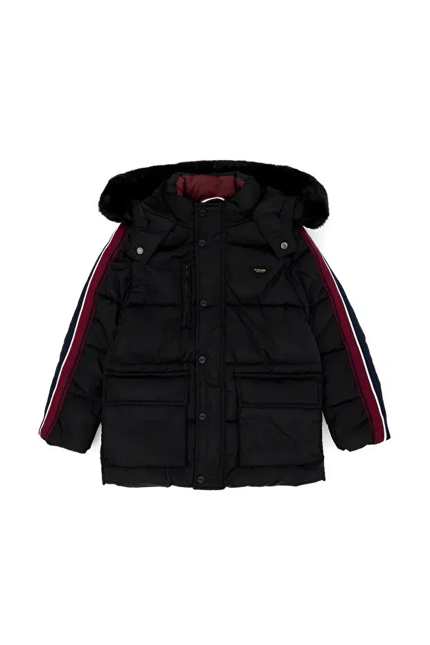 Детское пальто для мальчиков с капюшоном U.S. Polo Assn., Black