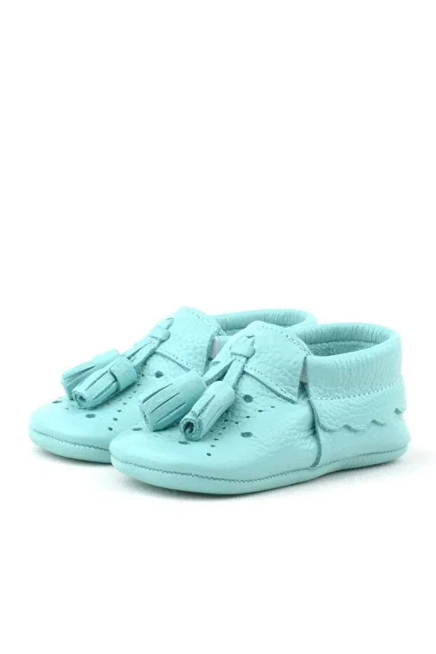 Детские пинетки для мальчиков с кисточками Peppa Hapshoe, Green — фото 4