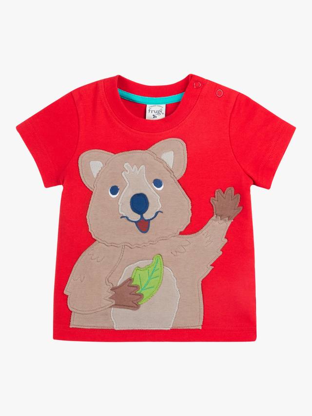 

Футболка с аппликацией коалы из органического хлопка baby carsen Frugi, цвет Strawberry/Multi