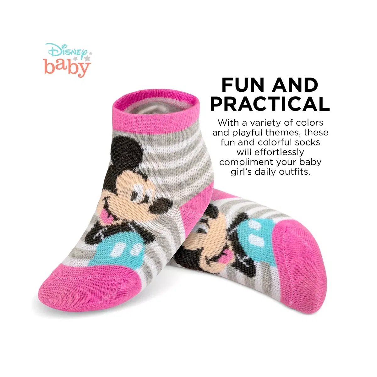 Детский комплект носков с принтом Minnie Mouse Disney, Multicolor Dark — фото 4