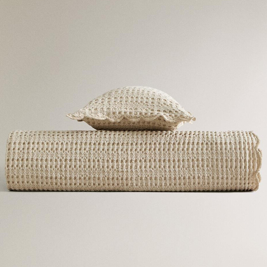

Детское покрывало Zara Home Waffle-knit, бежевый