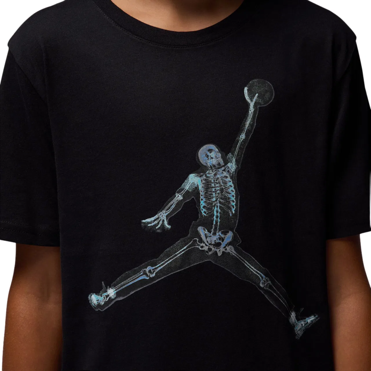Футболка для мальчиков Skeleton Jumpman Jordan, черный/синий — фото 3