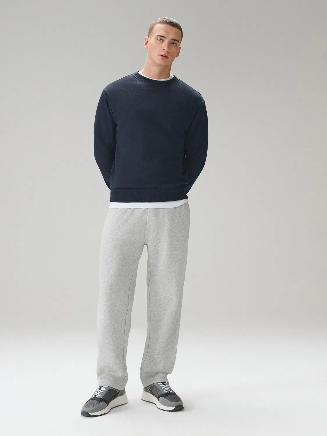 Джоггеры прямого кроя Grey Marl Next, серый меланж