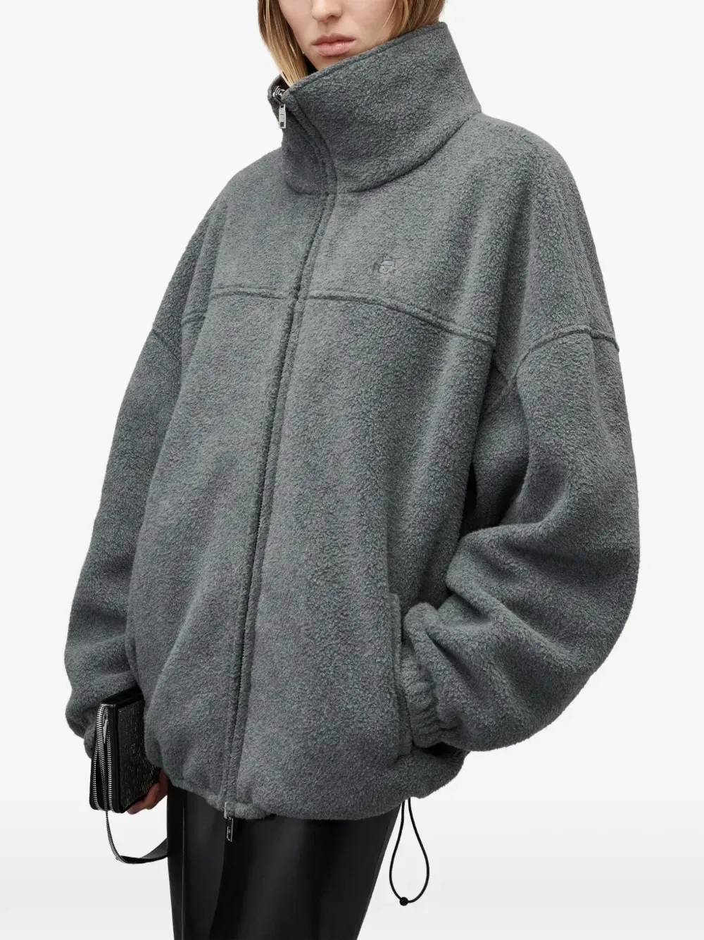 Двусторонняя спортивная куртка с воротником-воронкой Alexander Wang, серый — фото 4
