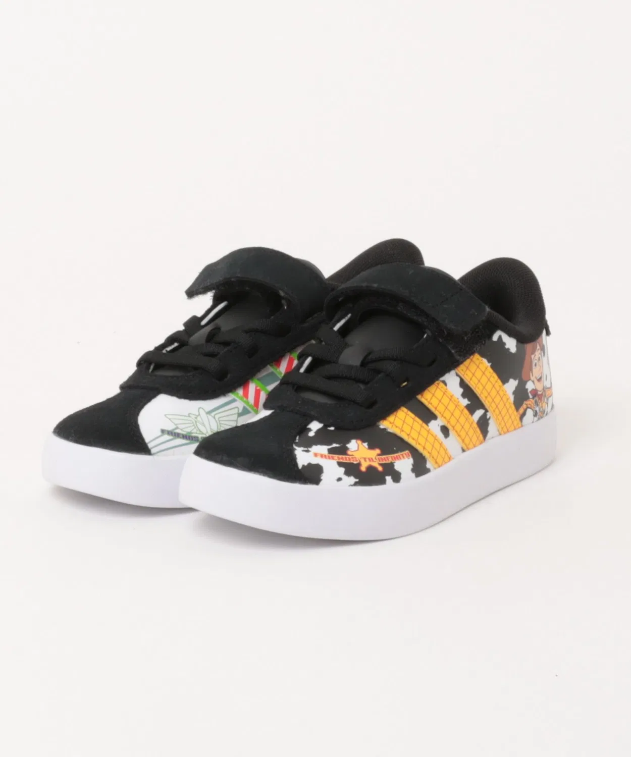 Детские кроссовки с принтом Toy Story Adidas VL COURT TOY STORY EL C, Black × Yellow