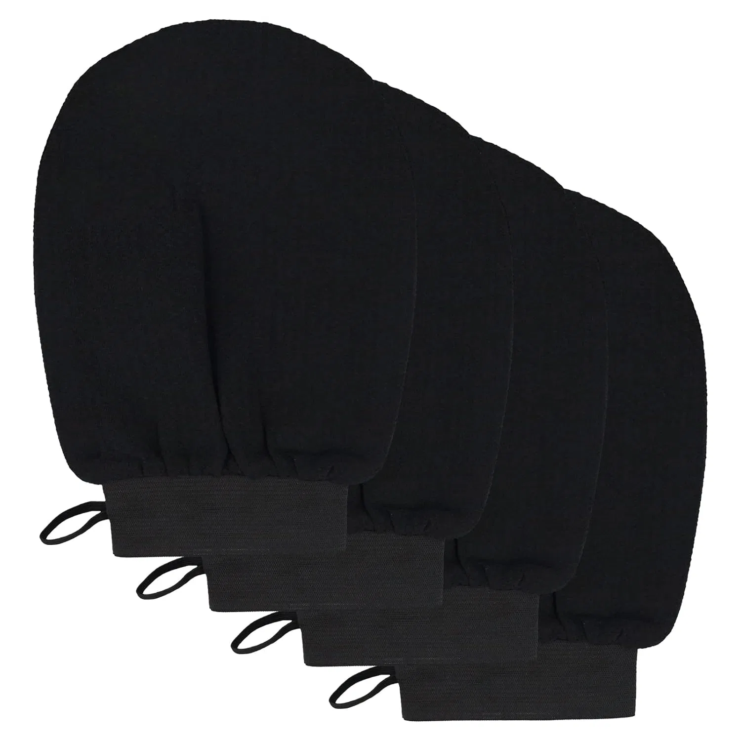Эксфолиирующие перчатки, 4 шт, из вискозы, 14.5x21 см, REBECASKYENS, Черный