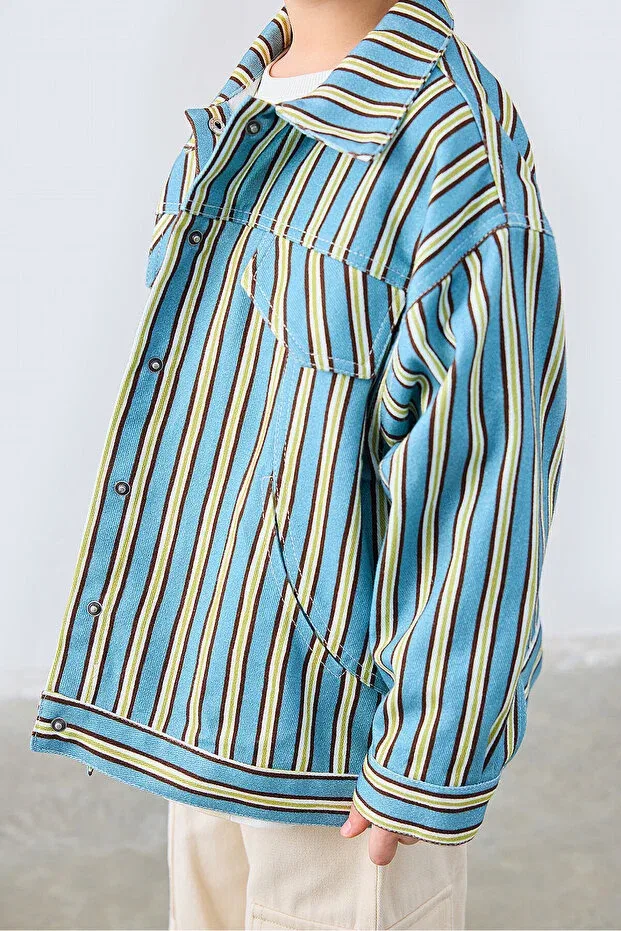 Детская куртка для девочек полосатое Walker gabardine Marvy, Multicolor — фото 2