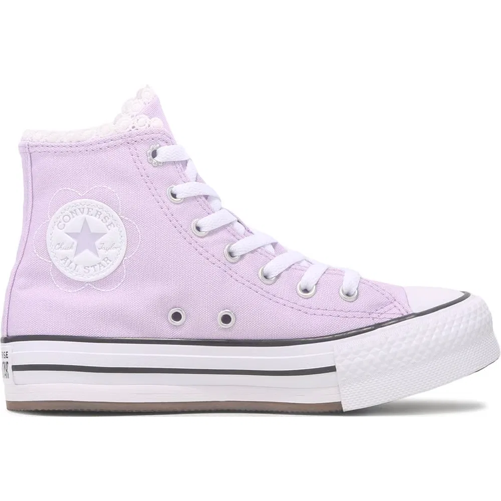 Детские высокие кеды Chuck Taylor All Star Lift Converse, Lavender/White — фото 2