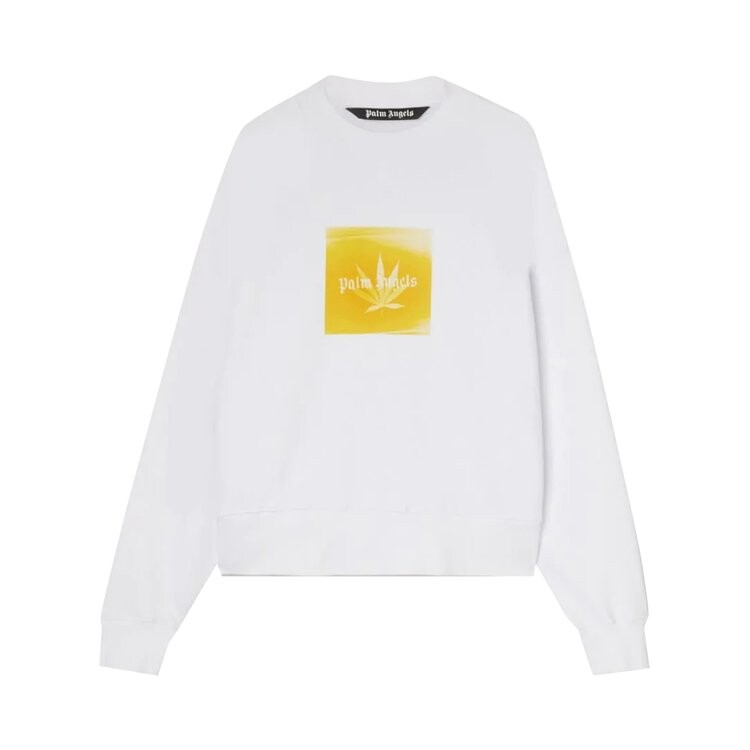 

Толстовка Palm Angels Leaf Crewneck 'White/Yellow', белый