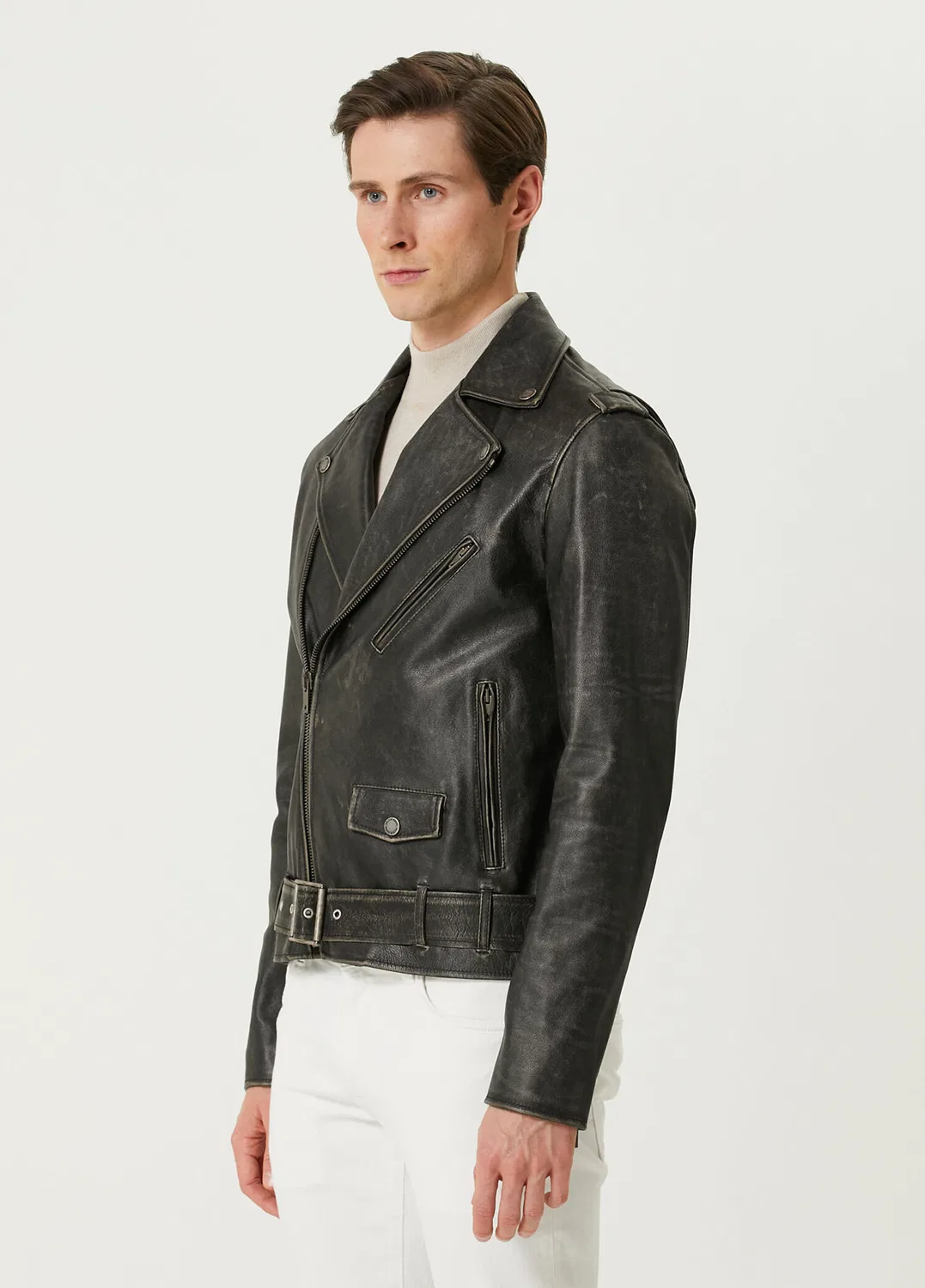 Куртка кожаная Golden Goose, black — фото 3
