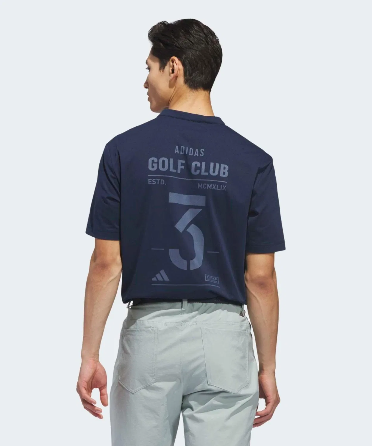 Мужская футболка с длинным рукавомBeyond Golf Club Twist Knit Range Shirt Adidas, Blue — фото 2