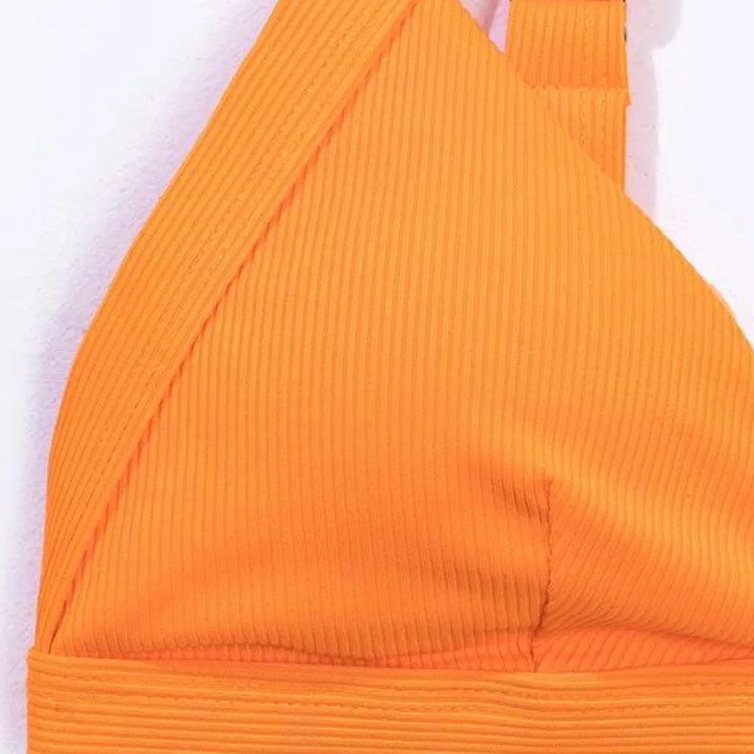 Женский бикини-комплект ribbed V-образный вырез Push up, Orange — фото 3