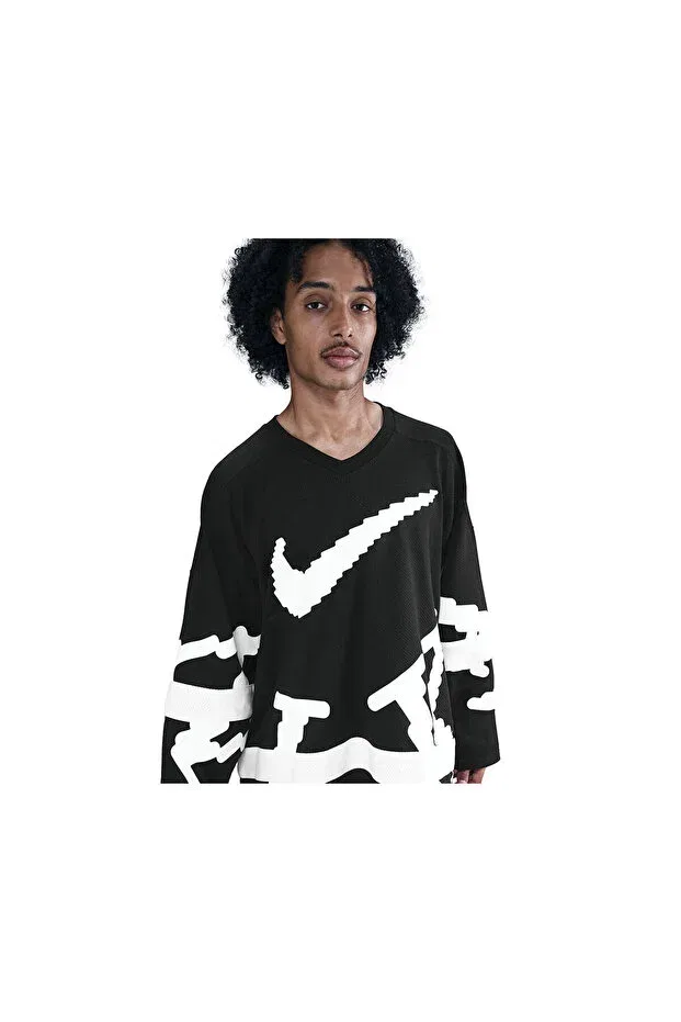 Женская футболка с длинным рукавом, с принтом Nike, Black — фото 3