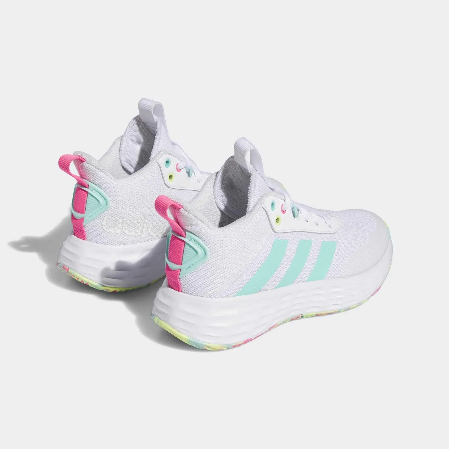 Детские кроссовки для баскетбола Ownthegame 2.0 Adidas, Cloud White Flash Aqua Lucid Pink — фото 4