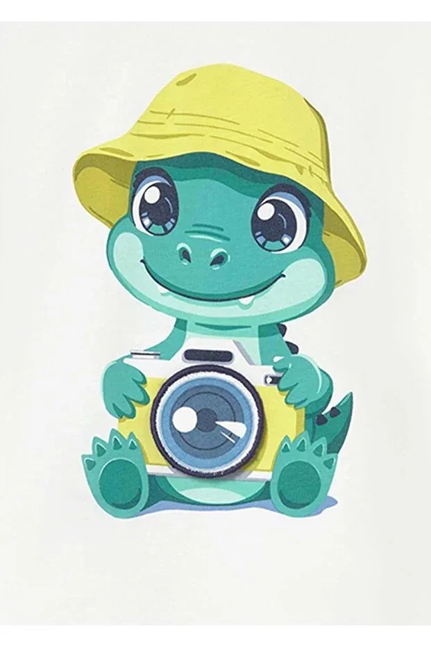 Детская футболка для мальчиков с принтом Summer baby boy printed tshirt Mayoral, Ecru — фото 3
