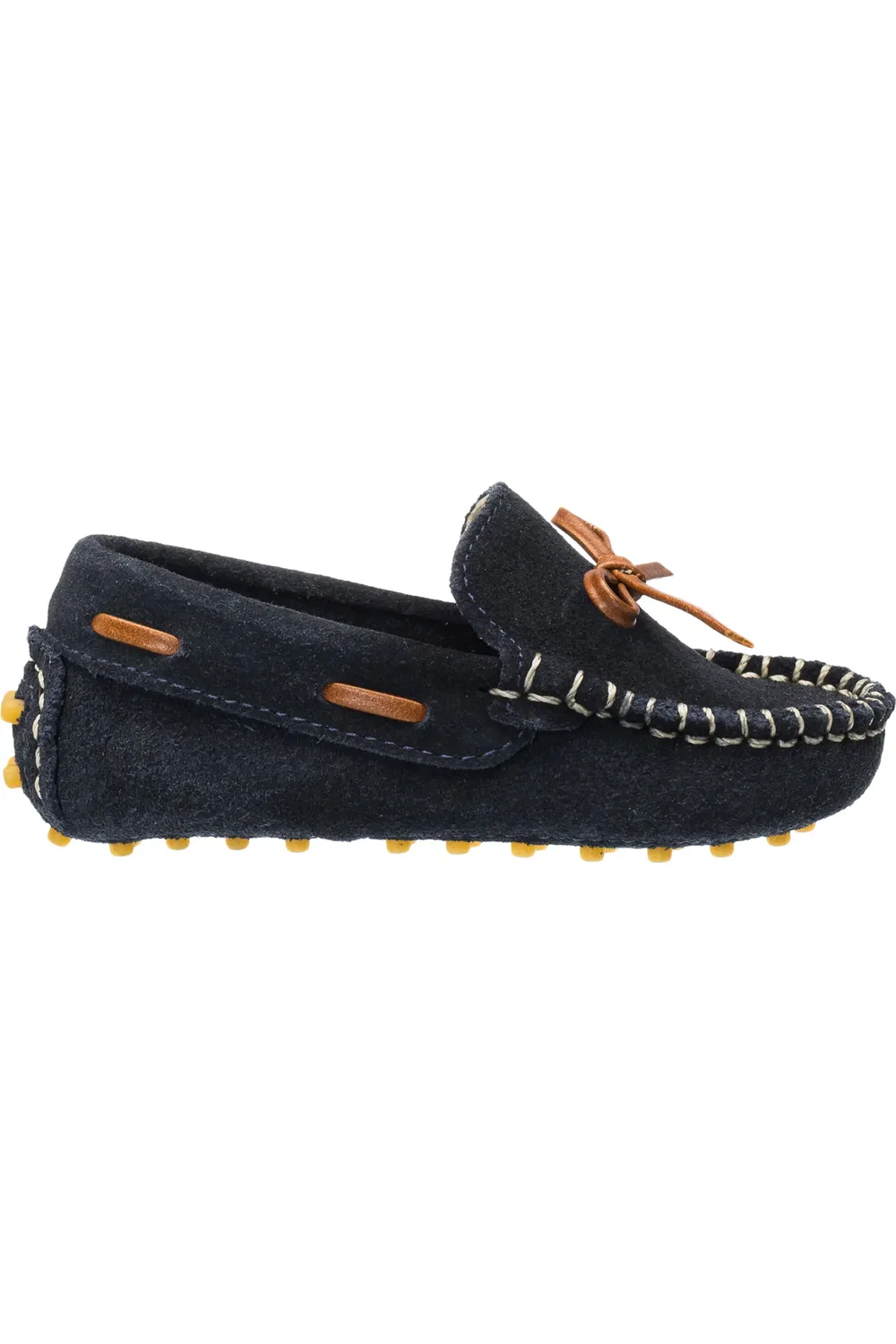 Детские туфли лоферы на мягкой подошве Driving Loafer Elephantito, Suede Blue — фото 2