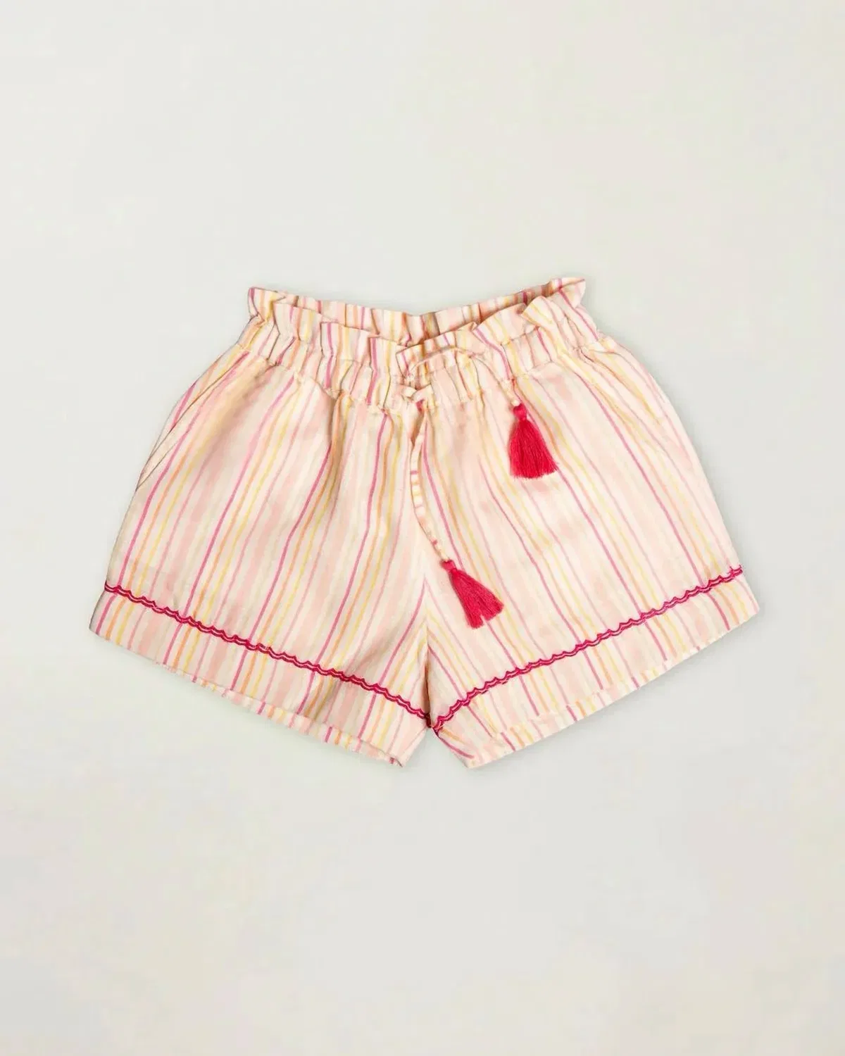 Детские шорты для девочек свободного кроя Roman Waistband Early Sunday, Pink Stripe — фото 3