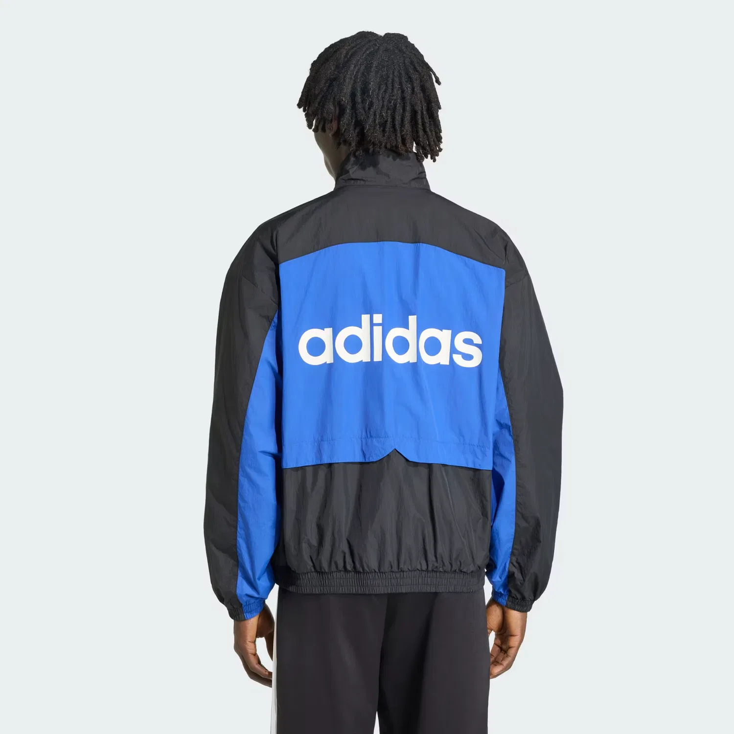 Мужская олимпийка свободного кроя Munich 93 Adidas Originals, черный/королевский синий — фото 2