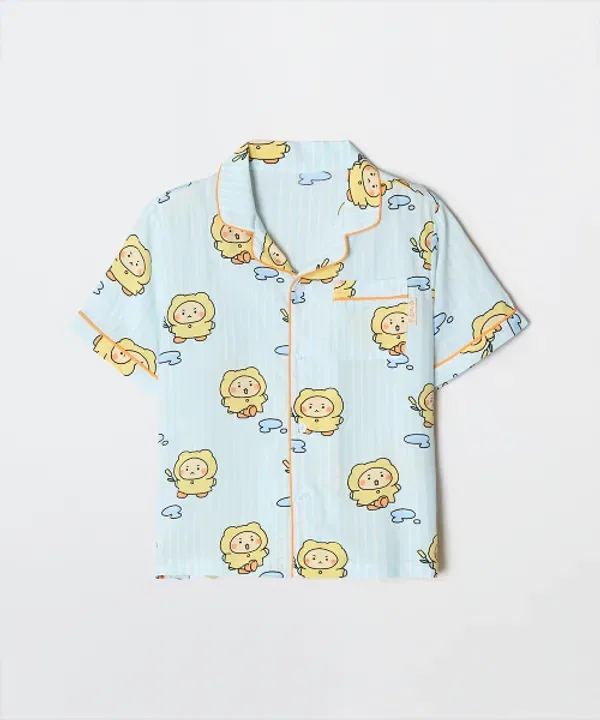 Пижама с коротким рукавом, Манго Ми, Spao Kids, голубой — фото 2