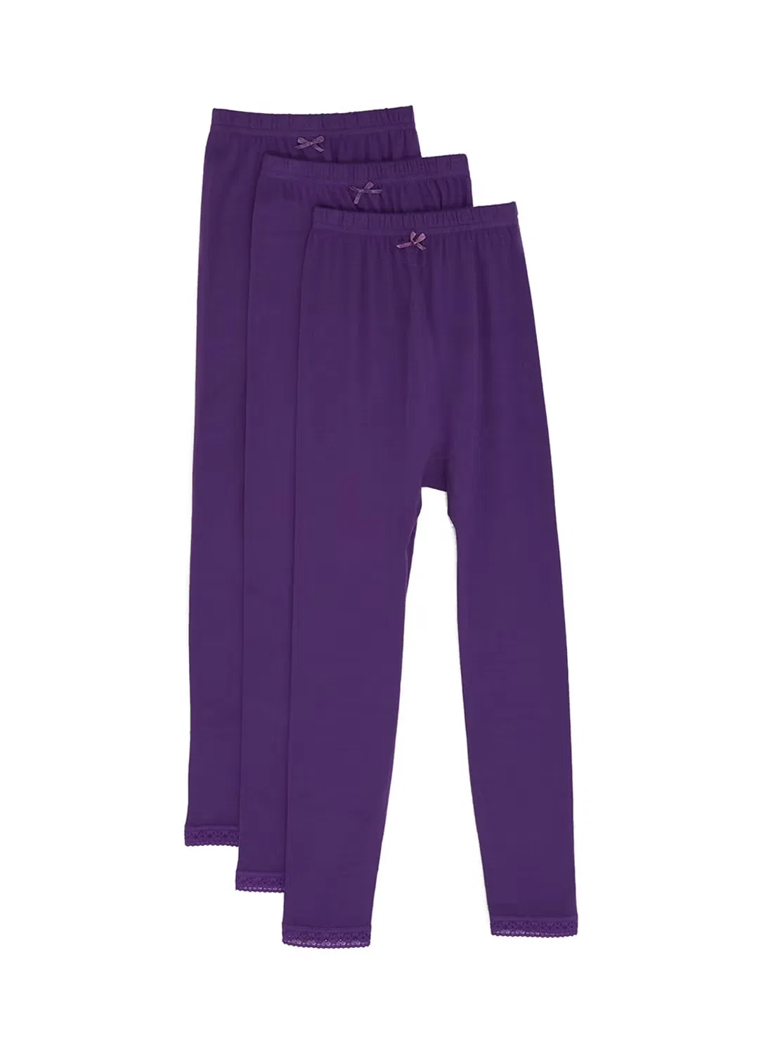 Леггинсы хлопковые комплект из 3 штук Slugger, фиолетовый