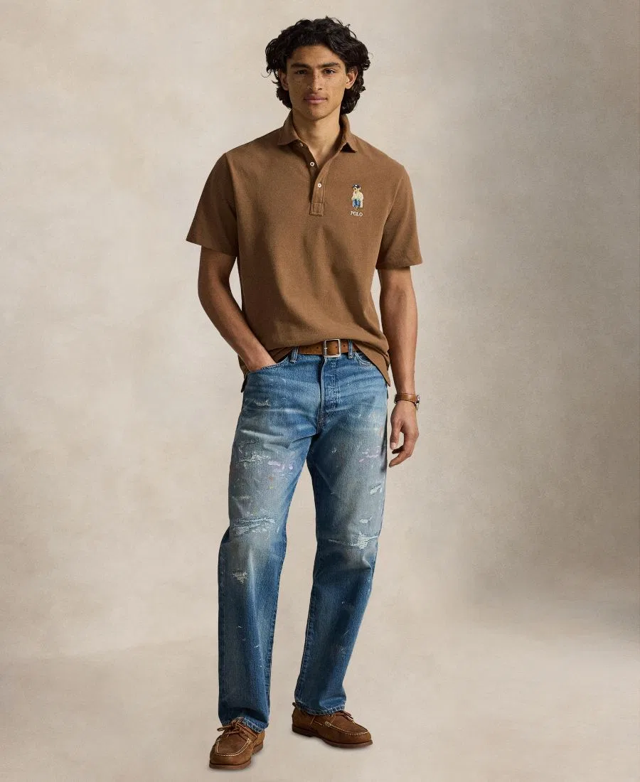 Классическая поло с Polo Bear из хлопка Polo Ralph Lauren, Luggae Brown- Heritage Brown — фото 2