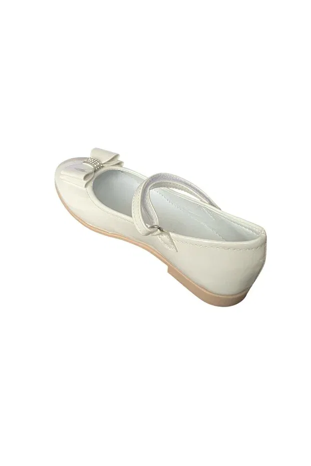Детские балетки для девочек из кожи Konay 187 girl outfit ballerina shoes Ensa Kids, White — фото 3