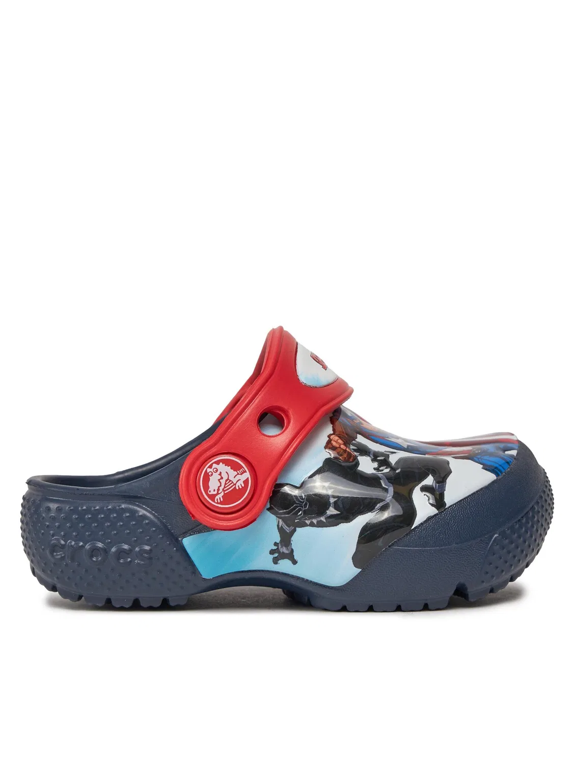 Шлепанцы для мальчика Fl Avengers Patch Clog Clog Crocs, темно-синий