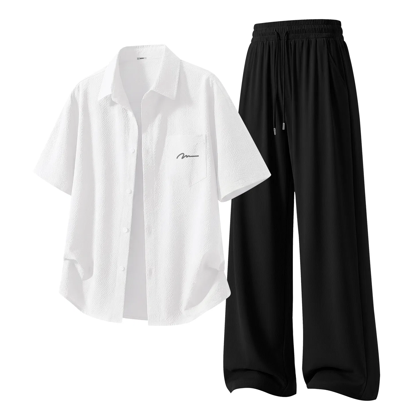 Детский комплект спортивной одежды с принтом MINISO, White (Ma Changkui Signature Chest Logo)+Black
