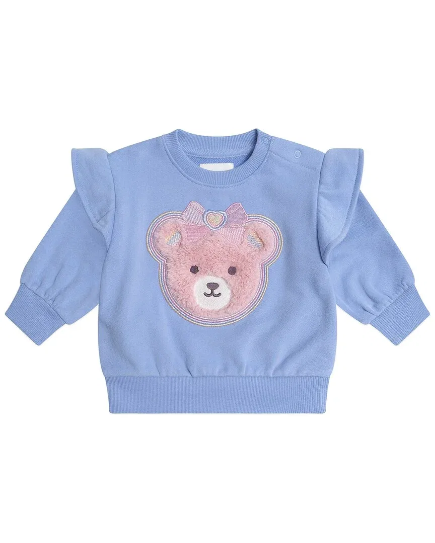 Детский свитшот с ворсом и оборками на плечах Huxette Sparkle Frill Huxbaby, синий