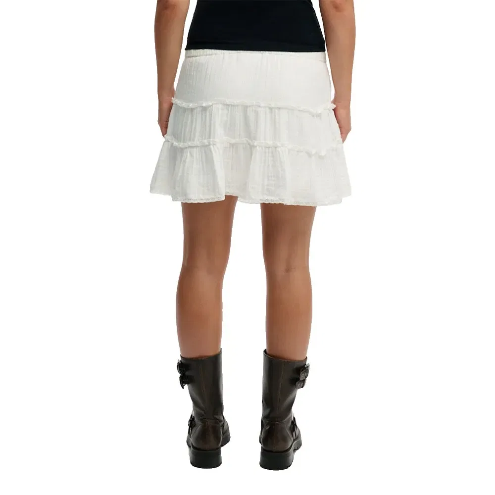 Женская юбка хлопковая Cheesecloth Tiered Superdry, White — фото 2