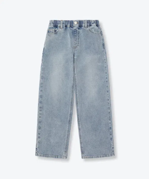 Джинсы прямые, с поясом, Musinsa Standard Kids, Light Indigo — фото 3