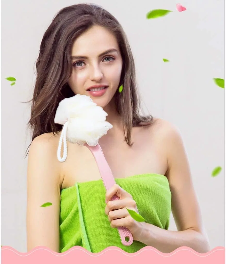 Щетка для душа, длинная ручка, мягкая щетина, WYRKYP, Pink — фото 3