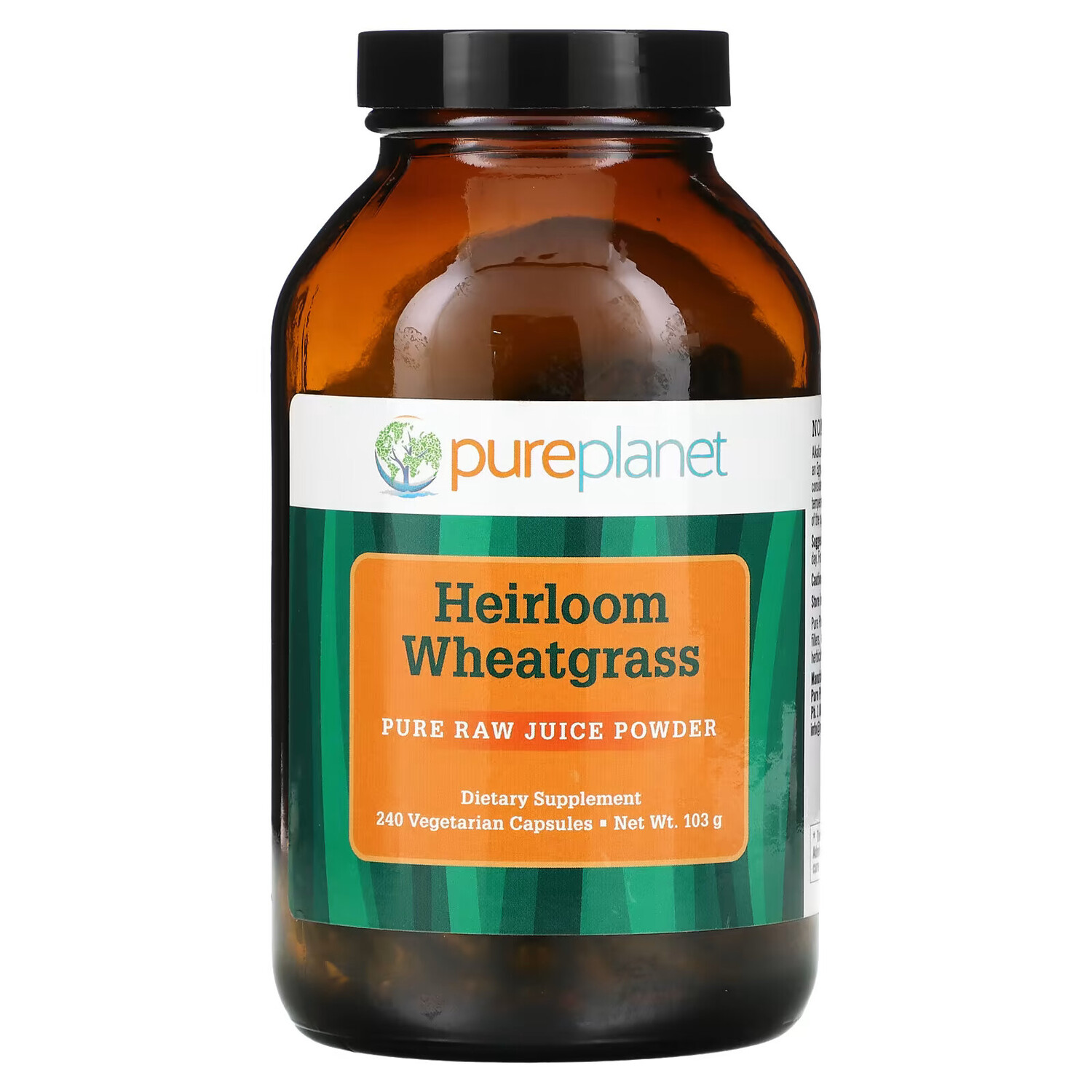 

Pure Planet, Heirloom Wheatgrass, 240 вегетарианских капсул