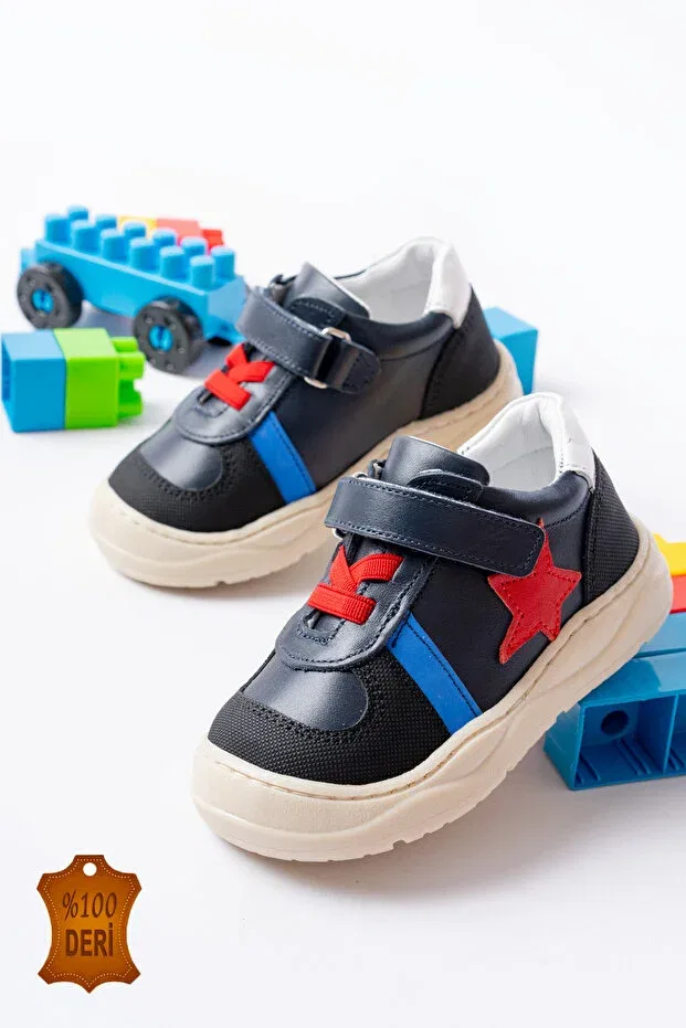 Детские спортивные туфли для мальчиков с ортопедической стелькой Lina Step, Navy Blue