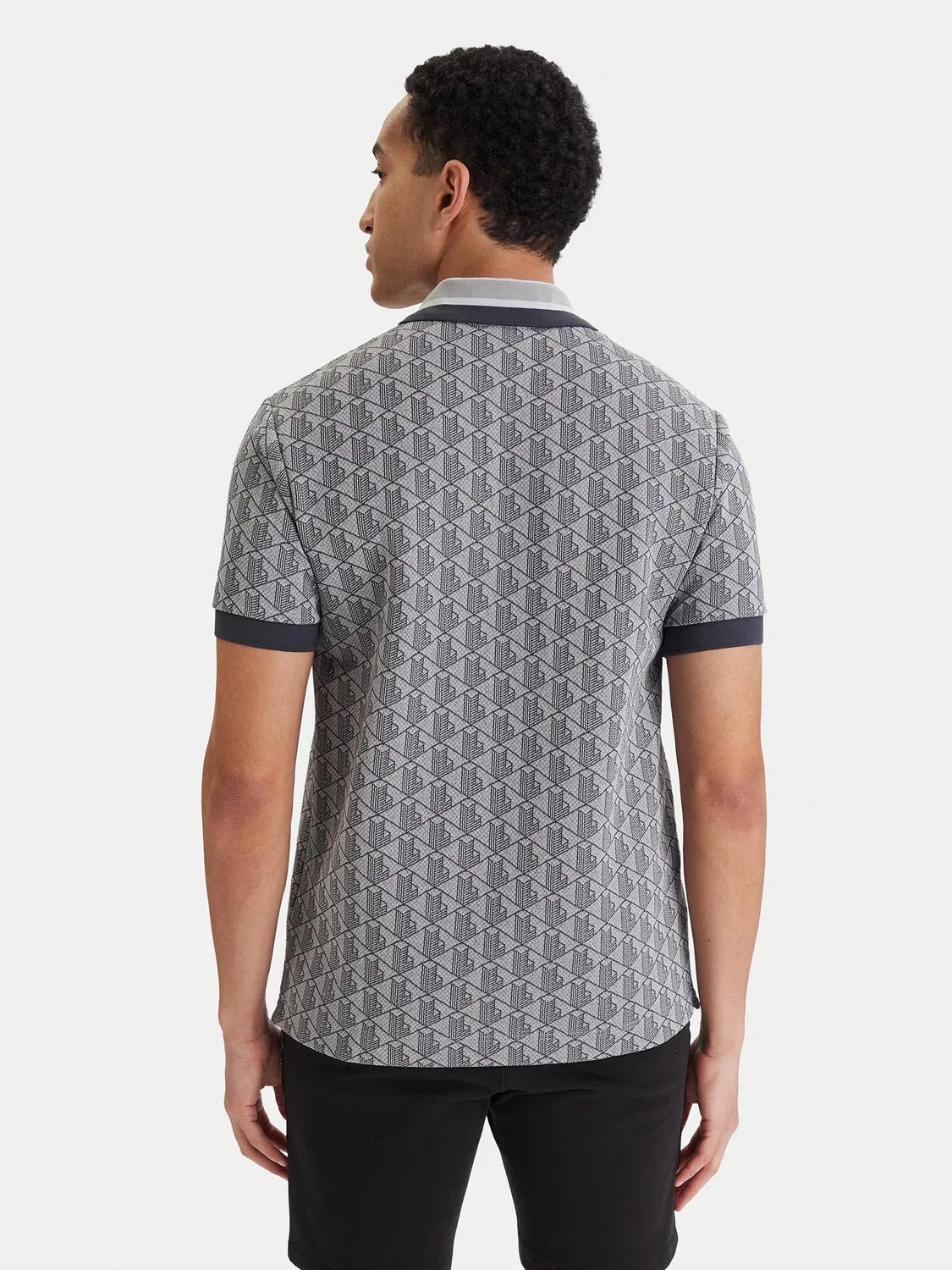 Мужское поло классического кроя Lacoste, серый — фото 3