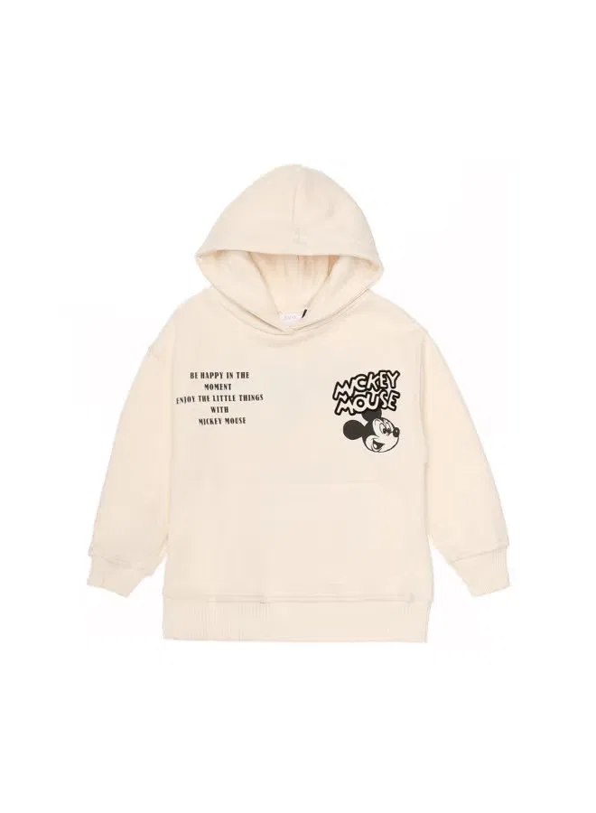 Свитшот с принтом мультфильма на молнии Zara, бежевый — фото 2