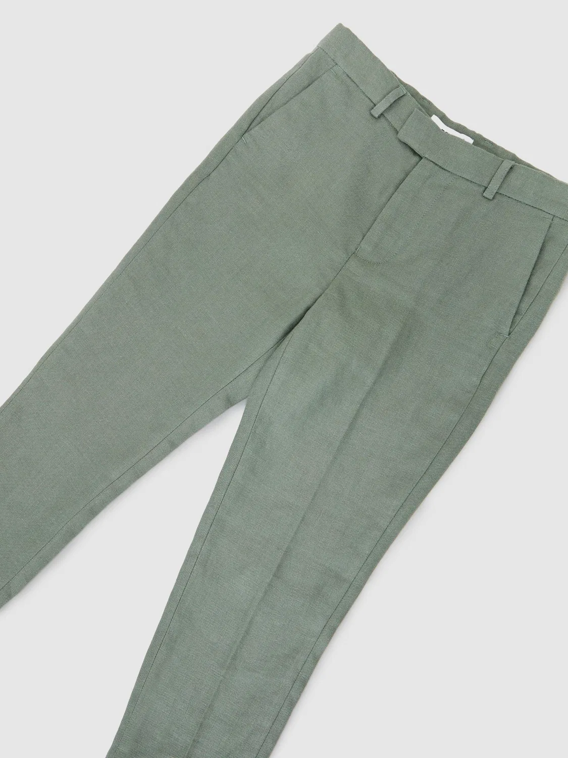 Брюки Reiss Atlantic, льняные, зауженные, зеленые Reiss — фото 3