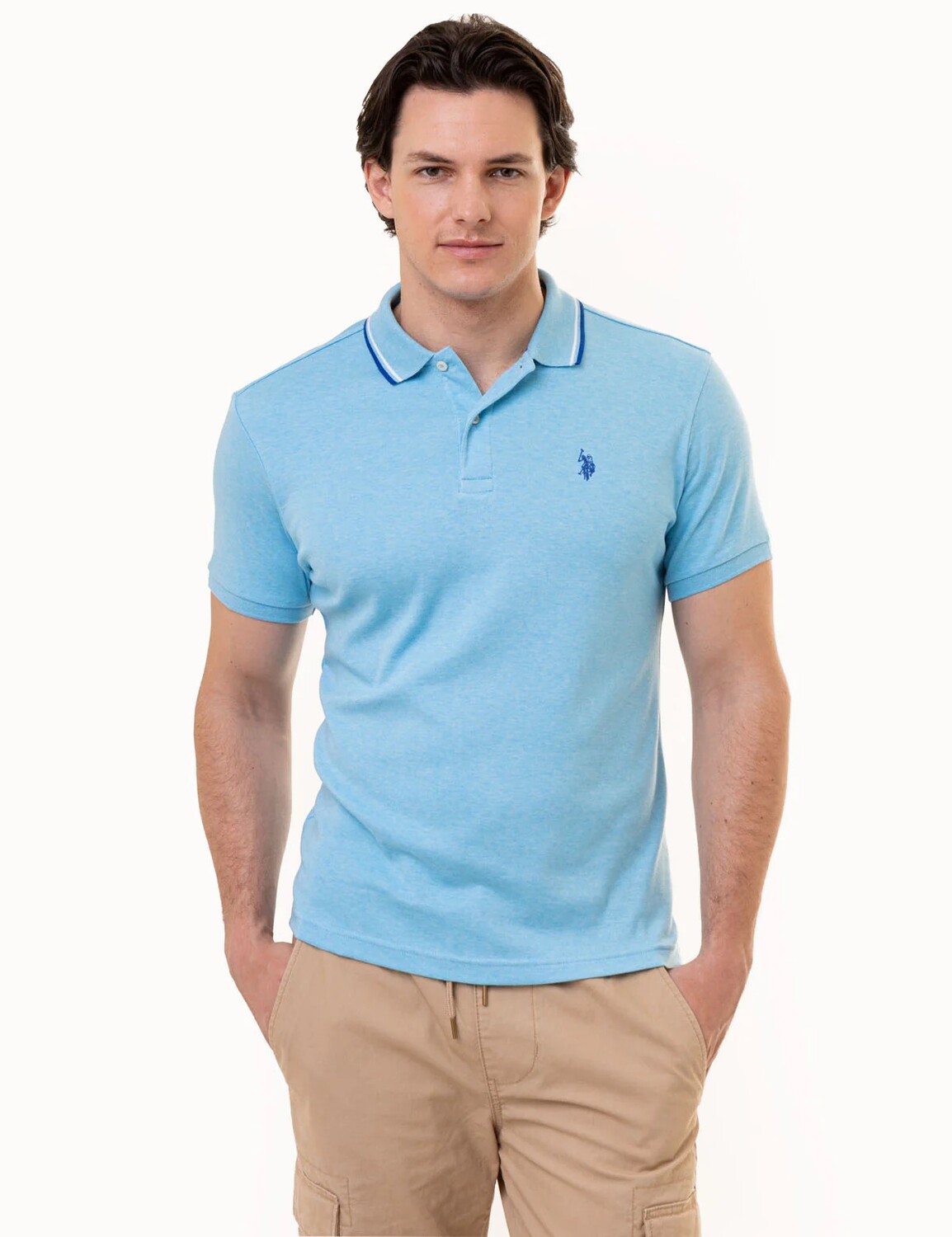 

Футболка поло U.S. Polo Assn. Slim Fit Solid Interlock, синий