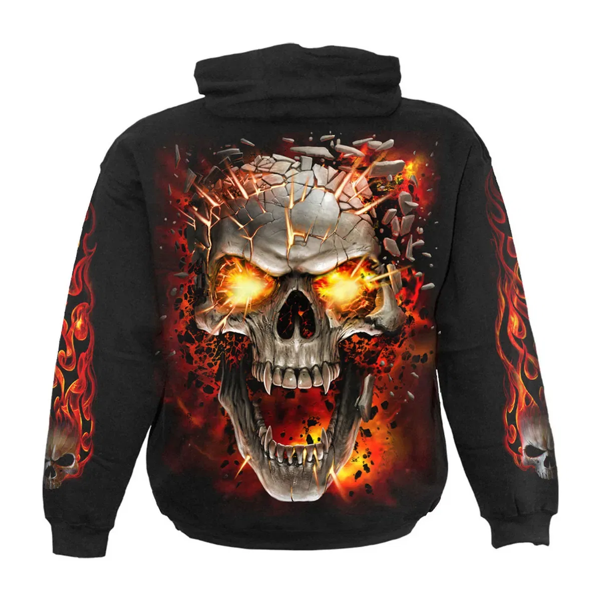 Худи с принтом Skull Blast Back & Sleeve Print Spiral Direct, Black — фото 2