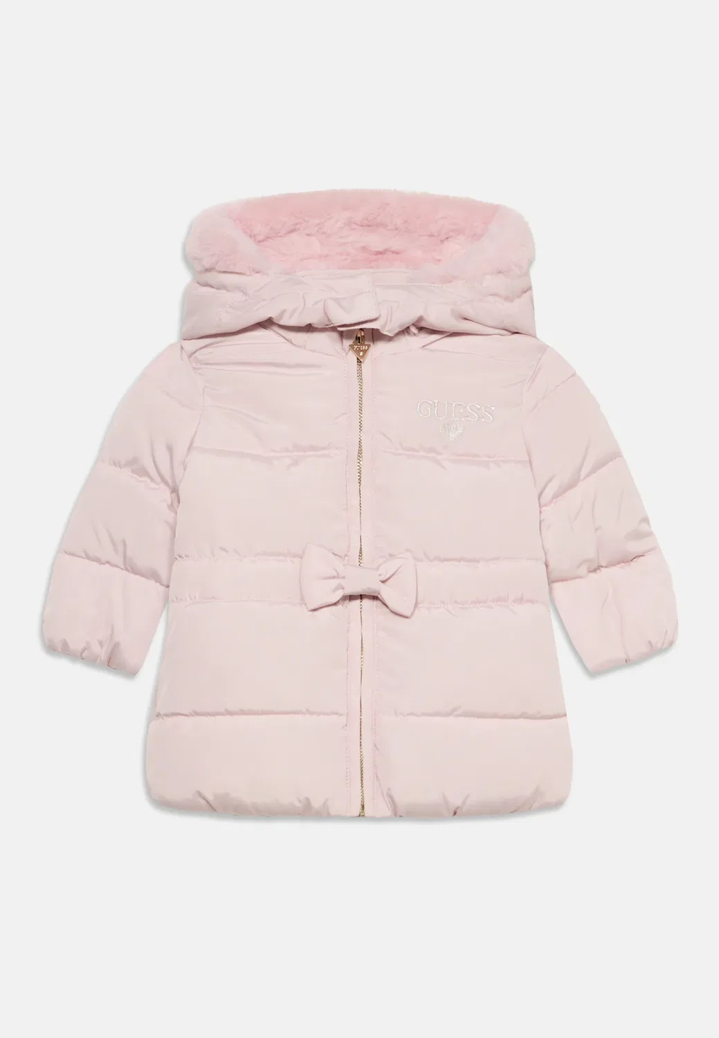 Пуховая куртка с капюшоном на молнии - зимнее пальто Guess, Romantic Lilac — фото 3