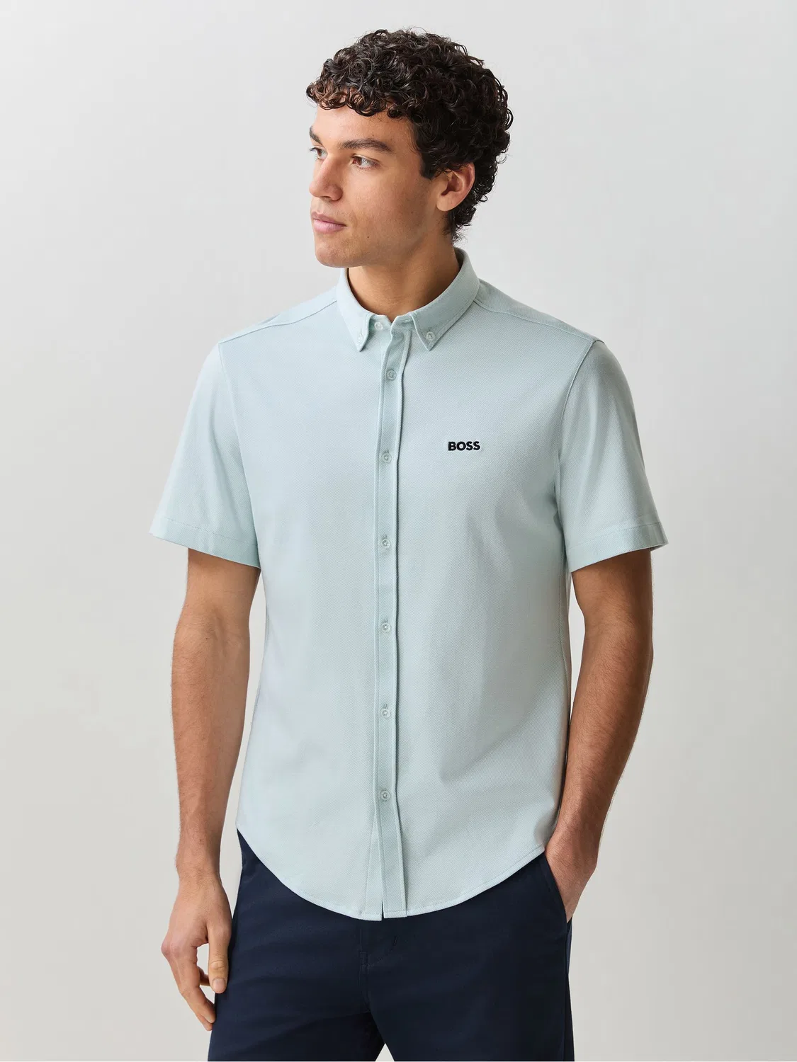 Футболка BOSS Regular Fit, зеленая