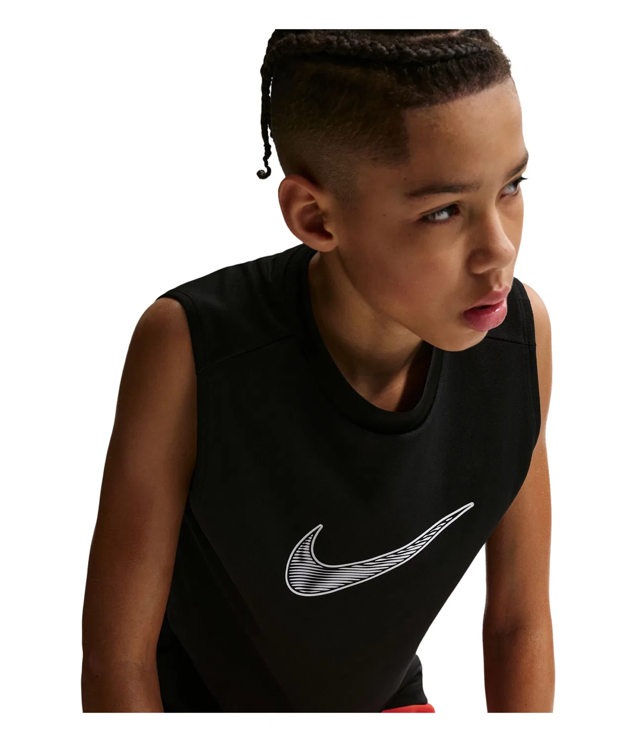 Спортивный топ без рукавов Multi Dri-FIT Sleeveless Top (для маленьких и больших детей) Nike Kids, Black — фото 4